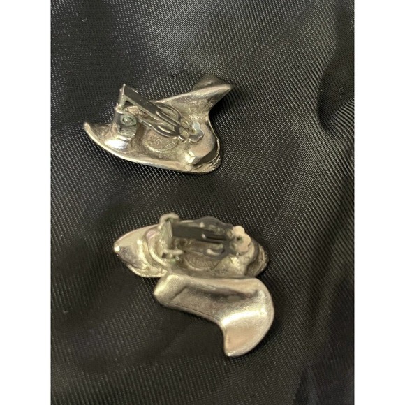 Vintage Accessocraft NYC Clip Earrings Modernist Style Clip Earrings 1"x1" - Picture 9 of 10